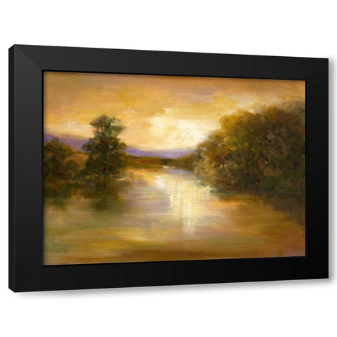 Sunset Glow Black Modern Wood Framed Art Print with Double Matting by Finch, Sheila