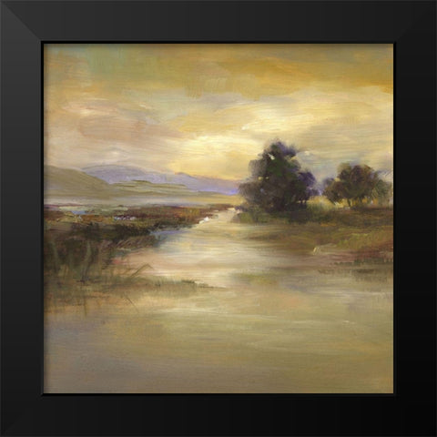 Waters Edge I Black Modern Wood Framed Art Print by Finch, Shiela
