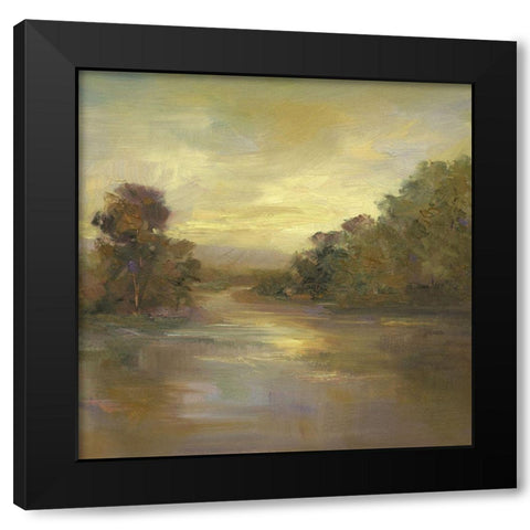 Waters Edge II Black Modern Wood Framed Art Print with Double Matting by Finch, Shiela
