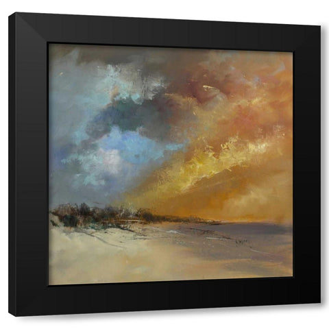 Sun Blaze Black Modern Wood Framed Art Print by Doyle, Anne Farrall