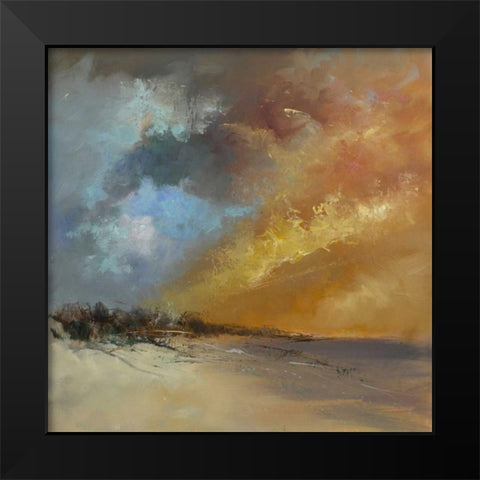 Sun Blaze Black Modern Wood Framed Art Print by Doyle, Anne Farrall