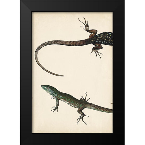 Lizard Diptych I Black Modern Wood Framed Art Print by Vision Studio