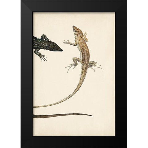 Lizard Diptych II Black Modern Wood Framed Art Print by Vision Studio