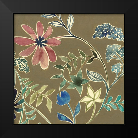 Mini Flower Garland I (ZHC) 8x8 Black Modern Wood Framed Art Print by Popp, Grace