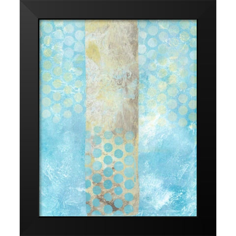 Dots on Blue I Black Modern Wood Framed Art Print by McCavitt, Naomi