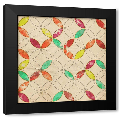 Geometric Color Shape I Black Modern Wood Framed Art Print with Double Matting by Orlov, Irena