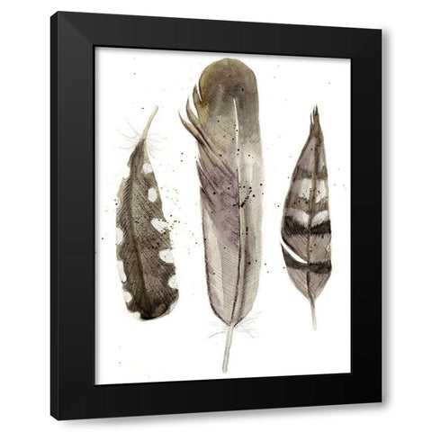 Custom Earthtone Feathers II (ASH) Black Modern Wood Framed Art Print with Double Matting by Ludwig, Alicia