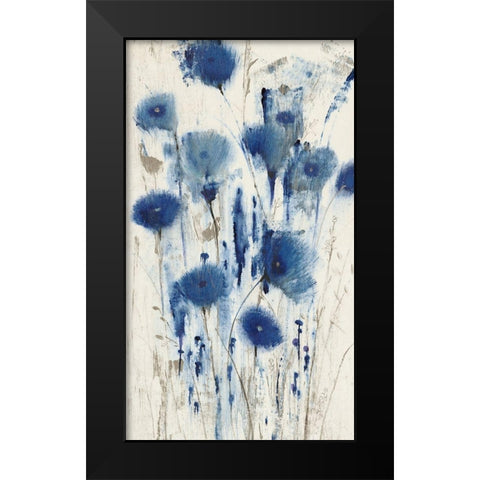 Blue Impressions I Black Modern Wood Framed Art Print by OToole, Tim