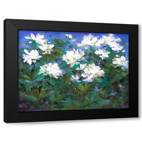 Spring Flowers Black Modern Wood Framed Art Print by Finch, Sheila
