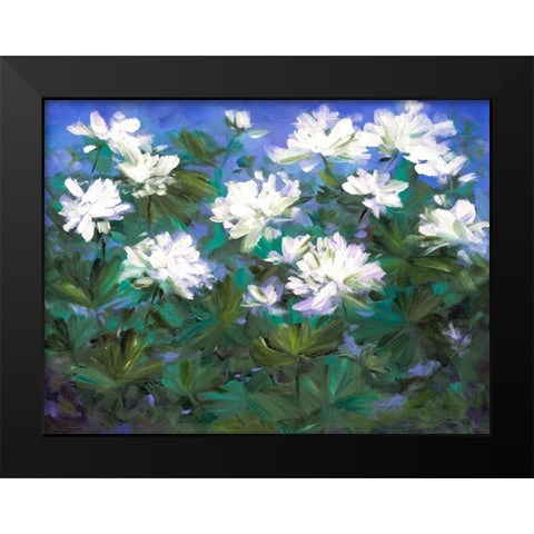 Spring Flowers Black Modern Wood Framed Art Print by Finch, Sheila