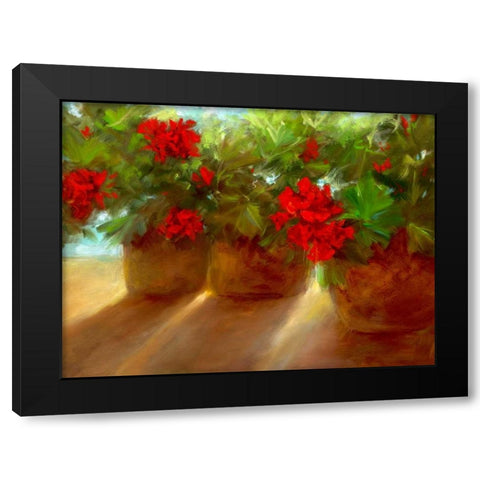 Crimson Glow Black Modern Wood Framed Art Print by Finch, Sheila