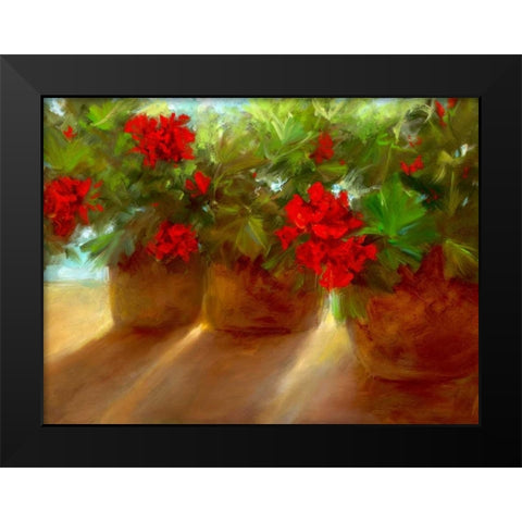 Crimson Glow Black Modern Wood Framed Art Print by Finch, Sheila