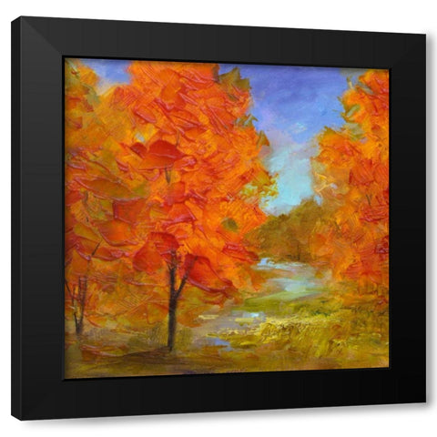 Burst of Autumn Color Black Modern Wood Framed Art Print by Finch, Sheila