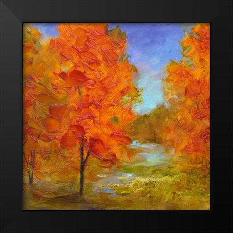 Burst of Autumn Color Black Modern Wood Framed Art Print by Finch, Sheila
