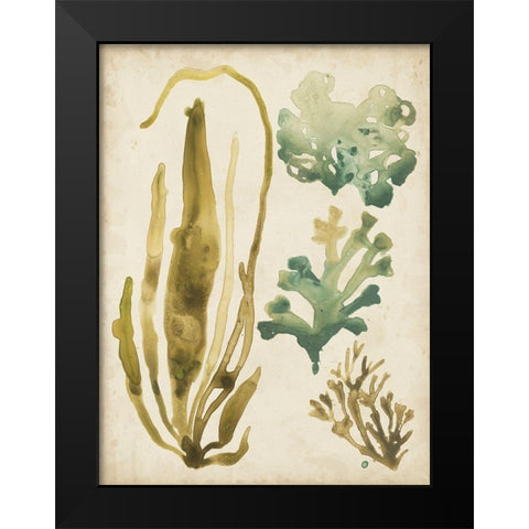 Vintage Sea Fronds III Black Modern Wood Framed Art Print by Vess, June Erica