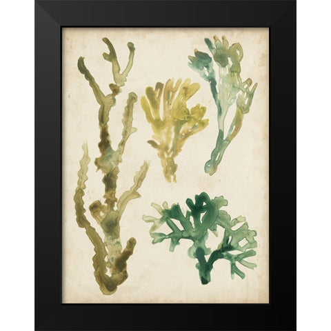 Vintage Sea Fronds V Black Modern Wood Framed Art Print by Vess, June Erica