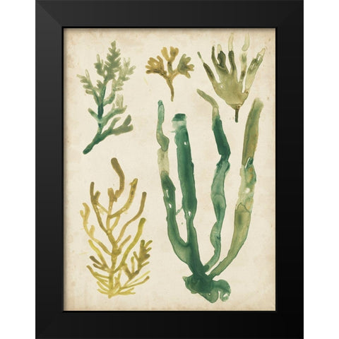 Vintage Sea Fronds VI Black Modern Wood Framed Art Print by Vess, June Erica
