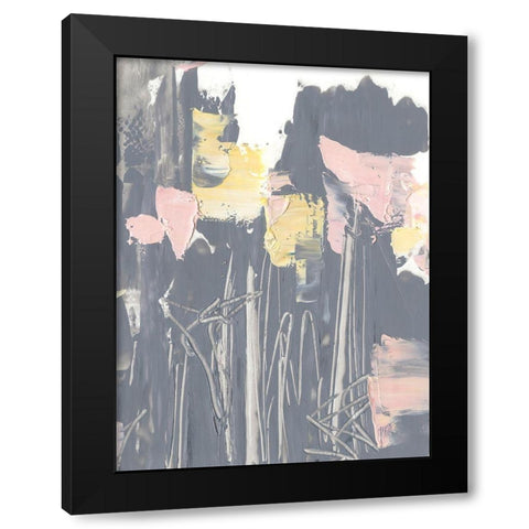 Pink and Yellow Flowers I Black Modern Wood Framed Art Print by Harper, Ethan