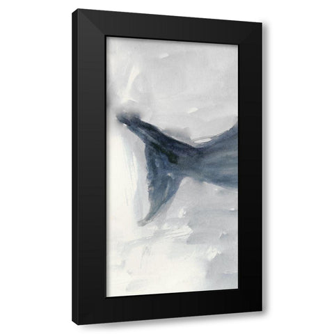 Blue Whale Triptych I Black Modern Wood Framed Art Print with Double Matting by Stellar Design Studio