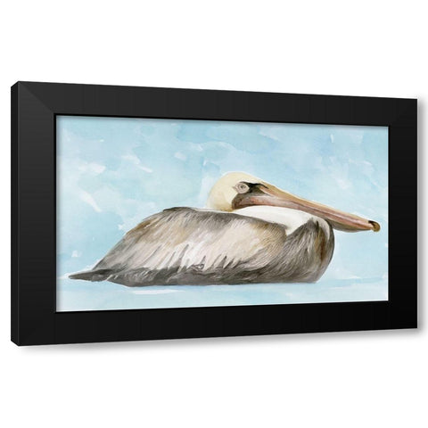 Soft Brown Pelican I Black Modern Wood Framed Art Print with Double Matting by Stellar Design Studio