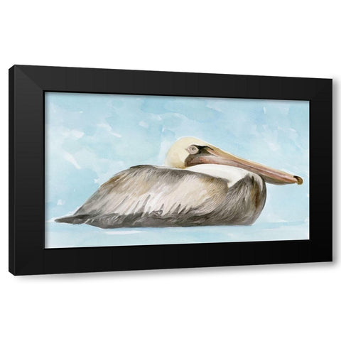 Soft Brown Pelican I Black Modern Wood Framed Art Print by Stellar Design Studio