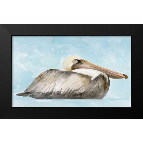 Soft Brown Pelican I Black Modern Wood Framed Art Print by Stellar Design Studio