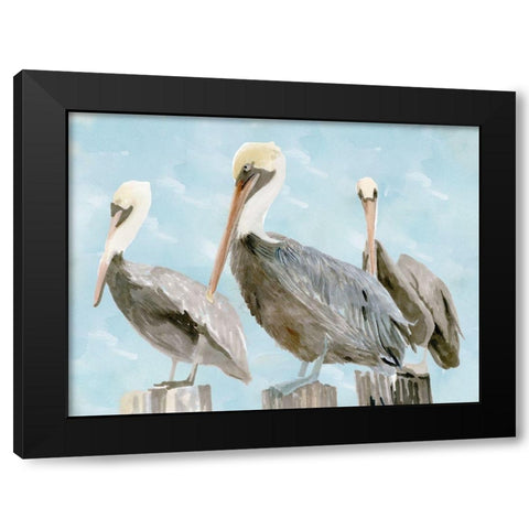 Soft Brown Pelican III Black Modern Wood Framed Art Print by Stellar Design Studio