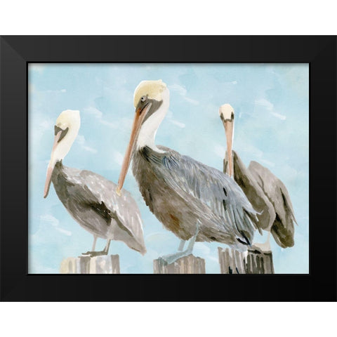 Soft Brown Pelican III Black Modern Wood Framed Art Print by Stellar Design Studio