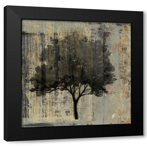 Composition With Tree II Black Modern Wood Framed Art Print by Stellar Design Studio