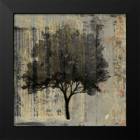 Composition With Tree II Black Modern Wood Framed Art Print by Stellar Design Studio