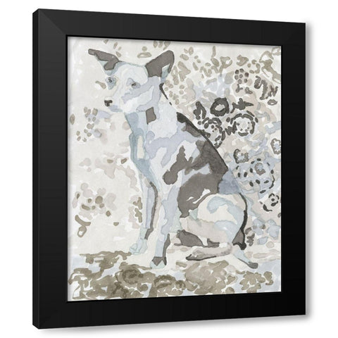 Dog Study IV Black Modern Wood Framed Art Print with Double Matting by Stellar Design Studio
