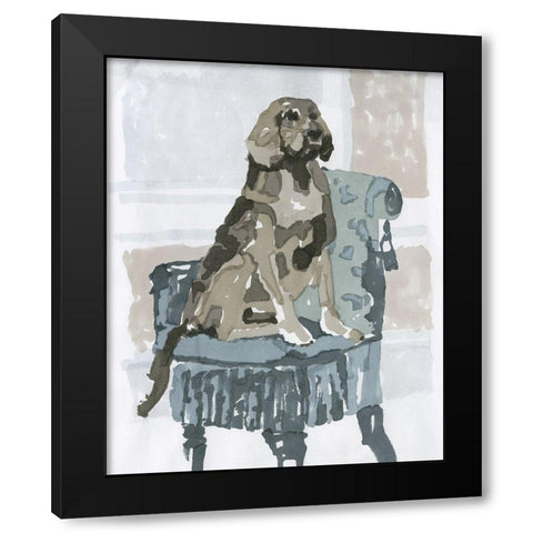 Dog Study V Black Modern Wood Framed Art Print with Double Matting by Stellar Design Studio