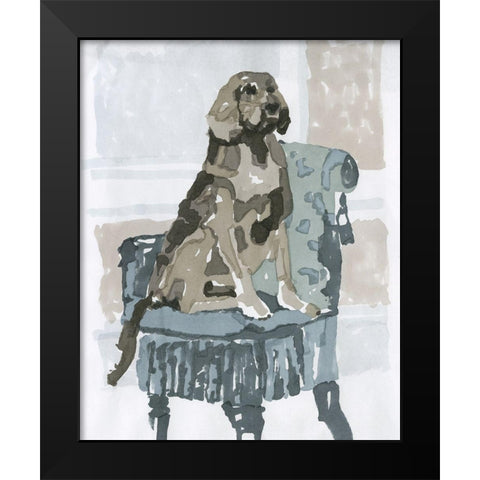 Dog Study V Black Modern Wood Framed Art Print by Stellar Design Studio
