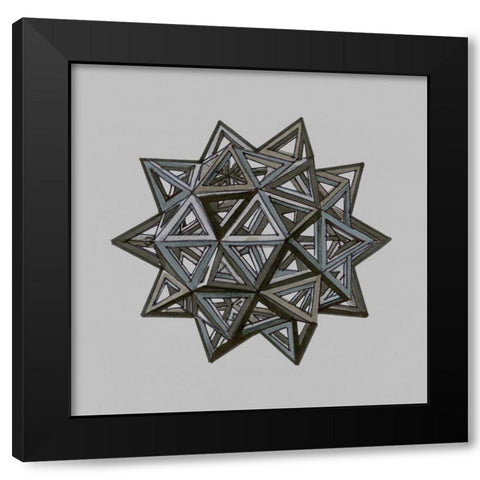Equilateral Vertex I Black Modern Wood Framed Art Print with Double Matting by Stellar Design Studio