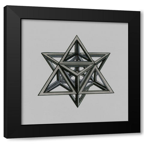 Equilateral Vertex II Black Modern Wood Framed Art Print with Double Matting by Stellar Design Studio