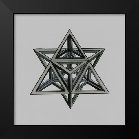 Equilateral Vertex II Black Modern Wood Framed Art Print by Stellar Design Studio