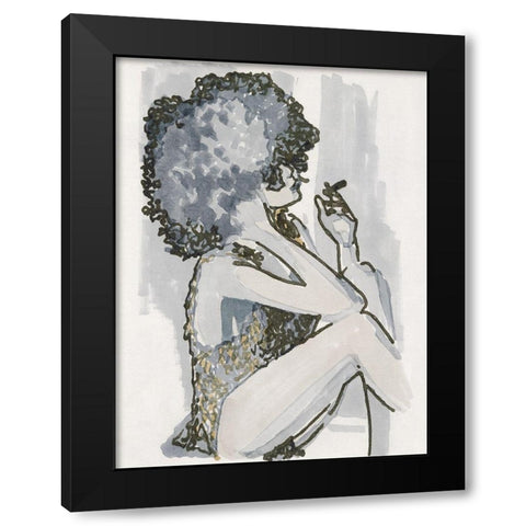 Hidaya I Black Modern Wood Framed Art Print with Double Matting by Stellar Design Studio