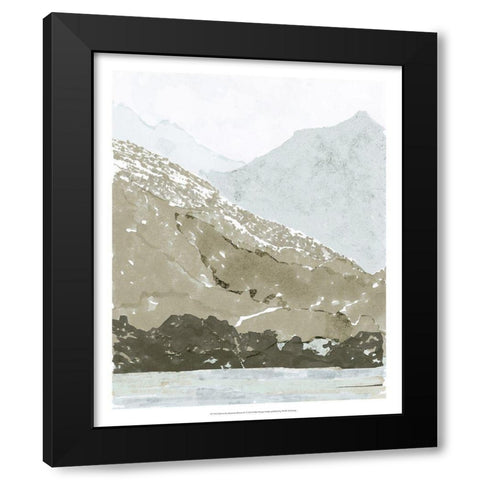 Watercolor Mountain Retreat IV Black Modern Wood Framed Art Print with Double Matting by Stellar Design Studio