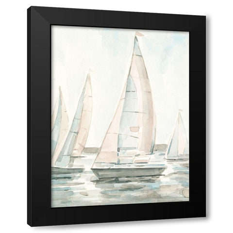 Soft Sail I Black Modern Wood Framed Art Print by Scarvey, Emma