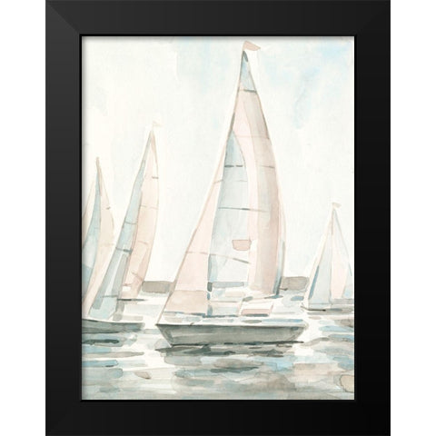 Soft Sail I Black Modern Wood Framed Art Print by Scarvey, Emma