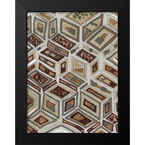 African Tribal I Black Modern Wood Framed Art Print by Stellar Design Studio