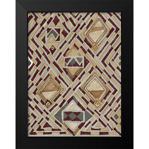 African Tribal II Black Modern Wood Framed Art Print by Stellar Design Studio
