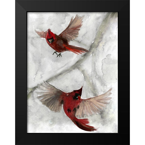 Cardinals I Black Modern Wood Framed Art Print by Stellar Design Studio