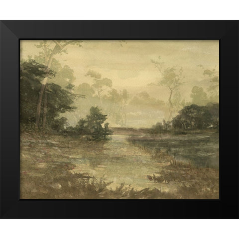 Sunset Pond II Black Modern Wood Framed Art Print by Stellar Design Studio