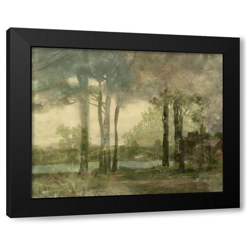 Sunset Pond IV Black Modern Wood Framed Art Print with Double Matting by Stellar Design Studio