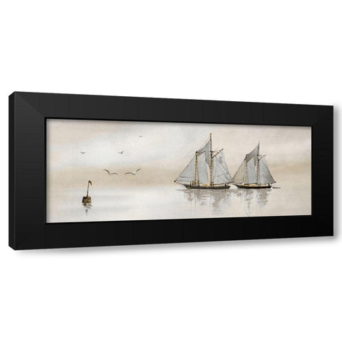 Mystic Sail I Black Modern Wood Framed Art Print with Double Matting by Stellar Design Studio
