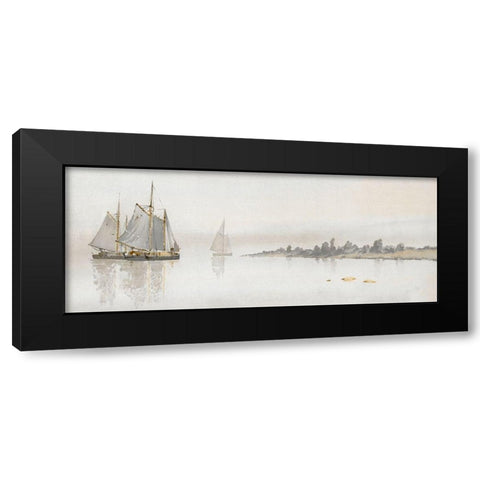 Mystic Sail II Black Modern Wood Framed Art Print by Stellar Design Studio