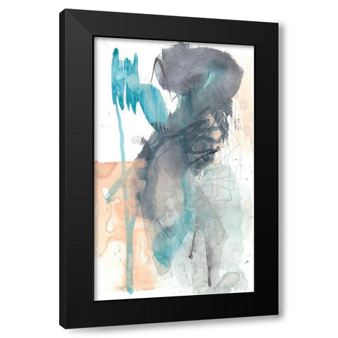 Scribble and Splash I Black Modern Wood Framed Art Print by Goldberger, Jennifer