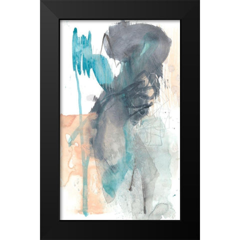 Scribble and Splash I Black Modern Wood Framed Art Print by Goldberger, Jennifer
