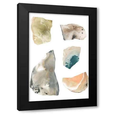 Geode Segments III Black Modern Wood Framed Art Print with Double Matting by Vess, June Erica